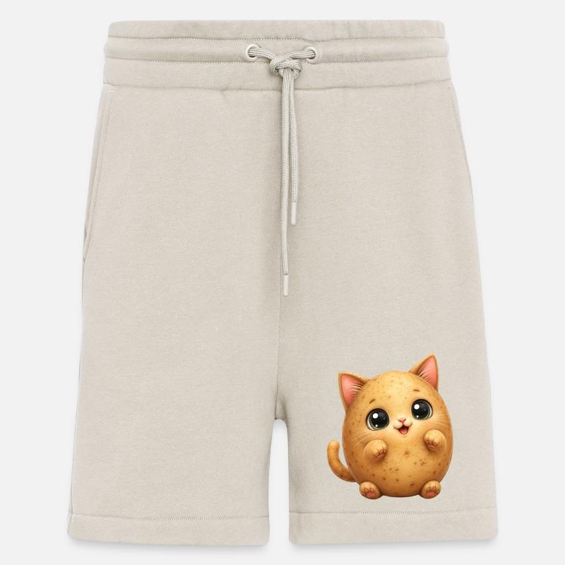 Chat de Patate mignon - Short bio décontracté fabriqué en UE - WARM CLAY