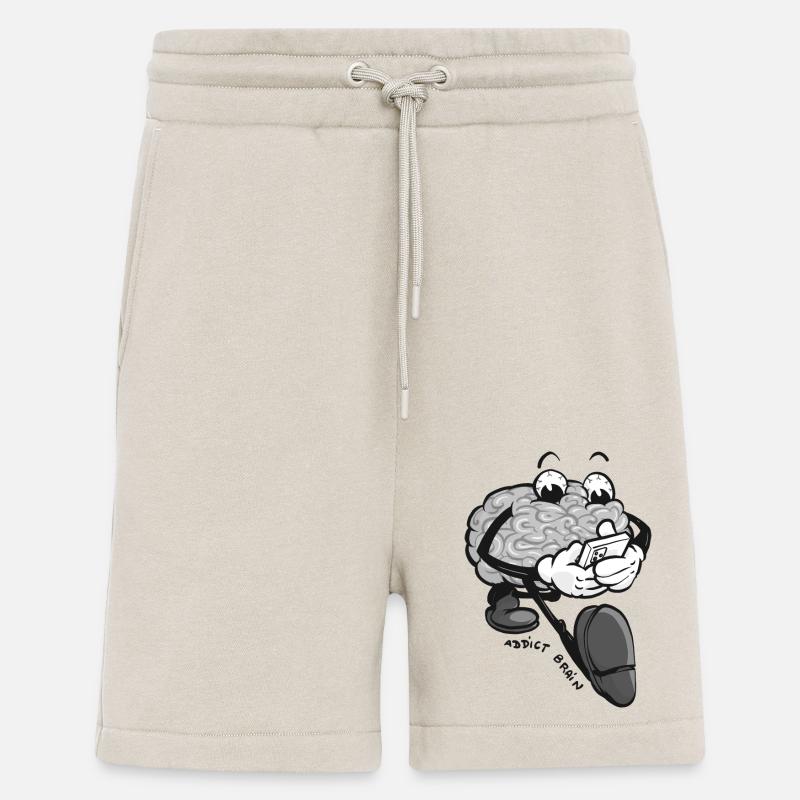 Brain Addict - graue Version - Shorts - made by SPREAD - WARM CLAY