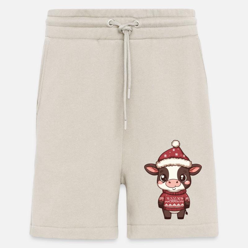 Cow Christmas Comic - Shorts - made by SPREAD - WARM CLAY