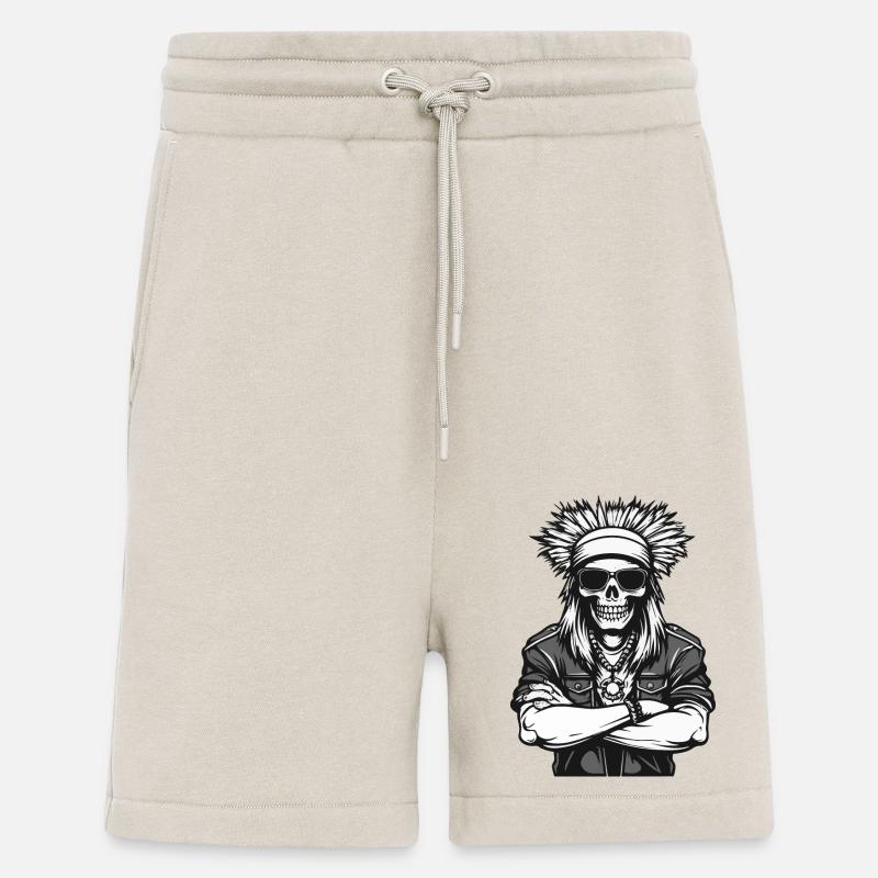 Crâne Apache Indien - Short bio décontracté fabriqué en UE - WARM CLAY