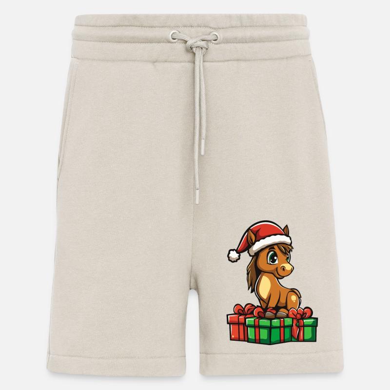 Cadeaux de Noël Cheval - Short bio décontracté fabriqué en UE - WARM CLAY