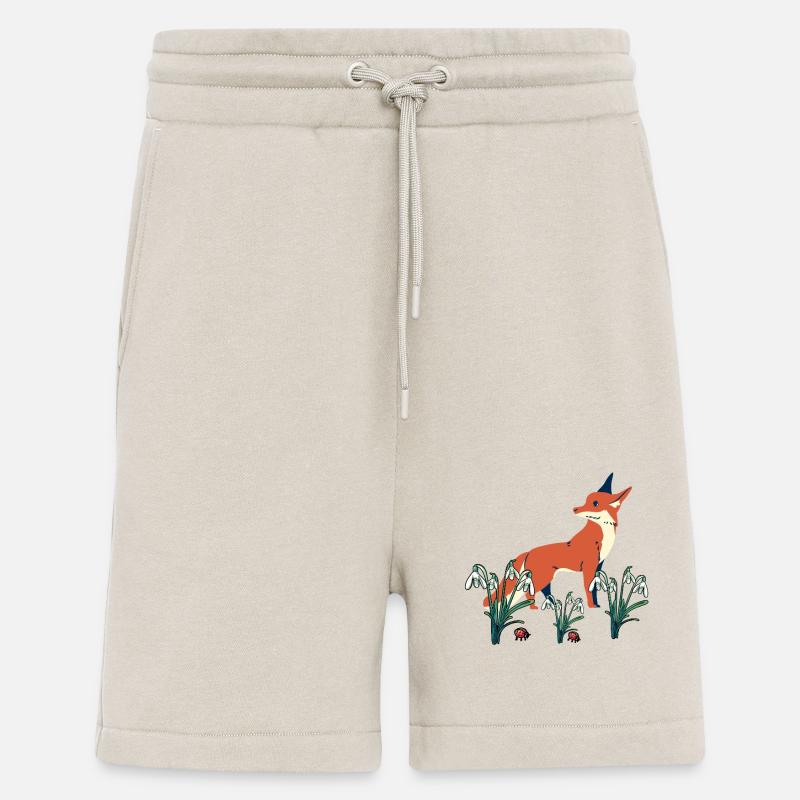 Spring Snowdrops Fox Foxes - Shorts - made by SPREAD - WARM CLAY
