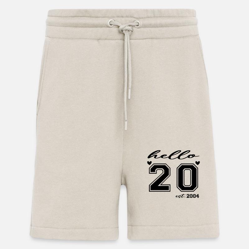 Hello 20 est 2004 - Short bio décontracté fabriqué en UE - WARM CLAY