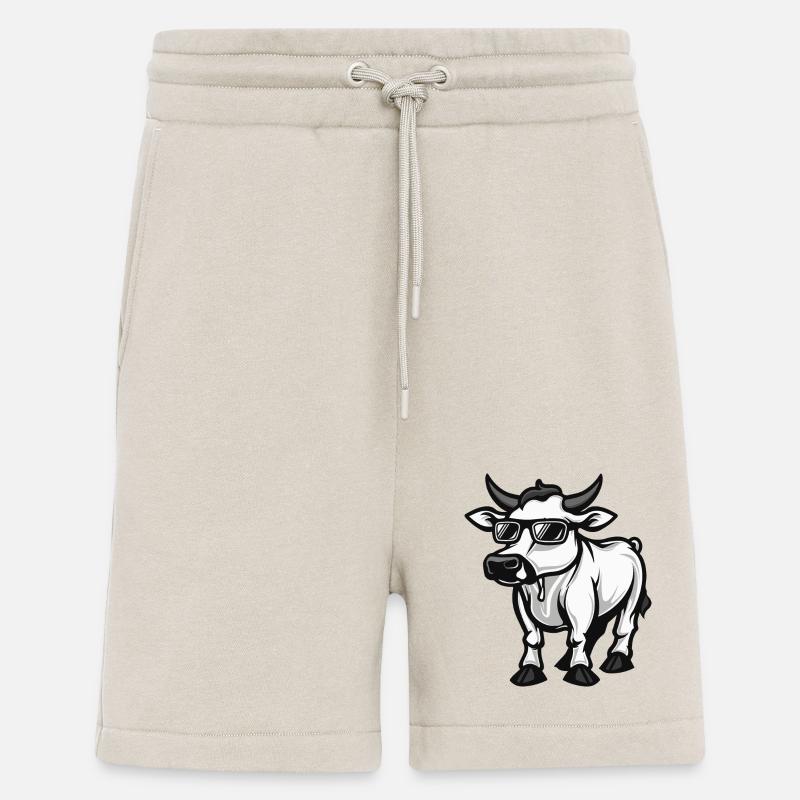Vache Cool Bande Dessinée - Short bio décontracté fabriqué en UE - WARM CLAY