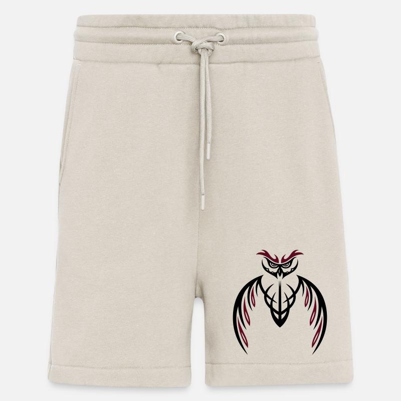 Tribal Eule, tattoo owl - Shorts - made by SPREAD - WARM CLAY
