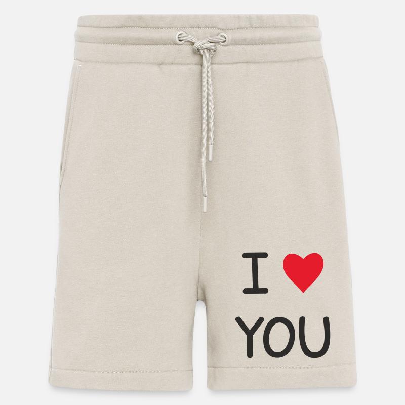 I ❤️ You – Doux Love Text Design - Short bio décontracté fabriqué en UE - WARM CLAY