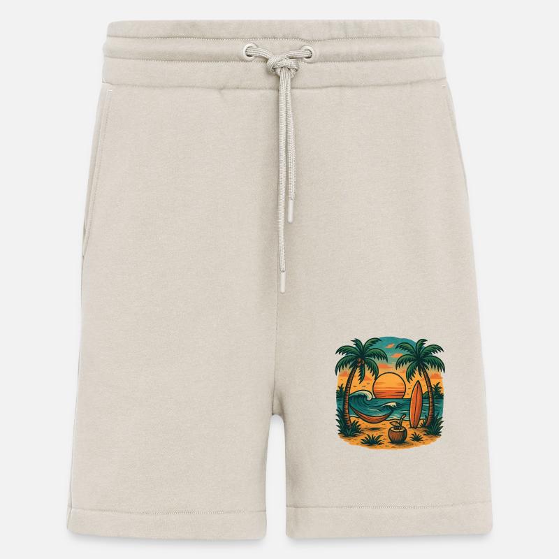 Vie tropicale à la plage - Short bio décontracté fabriqué en UE - WARM CLAY