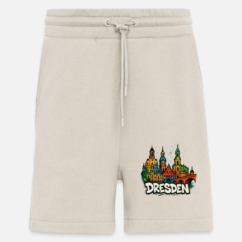 Dresden Skyline Graffiti - Shorts - made by SPREAD - WARM CLAY
