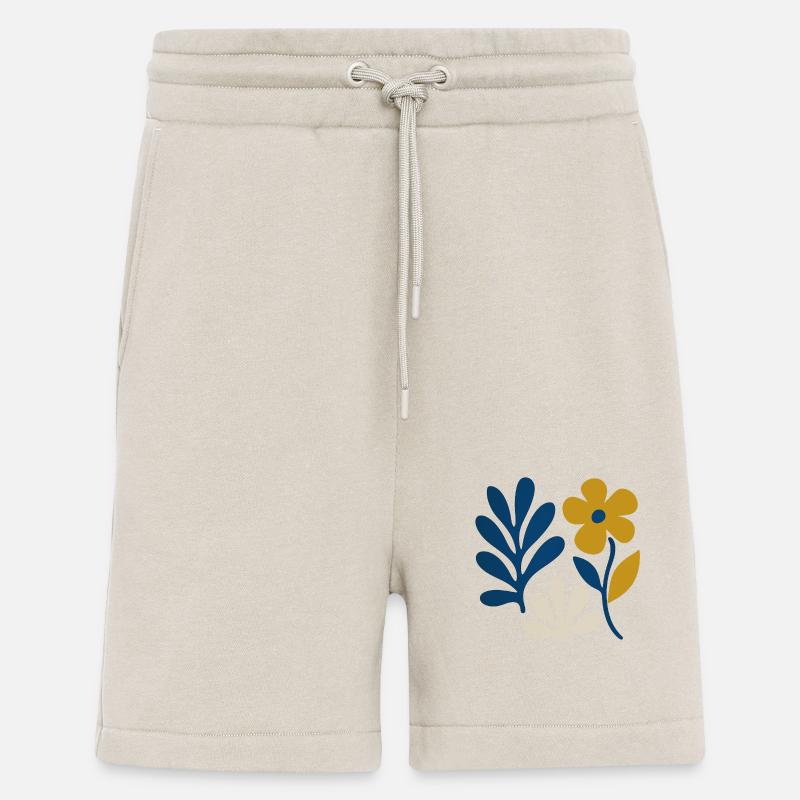 Florale Komposition – Blau & Senf - Shorts - made by SPREAD - WARM CLAY