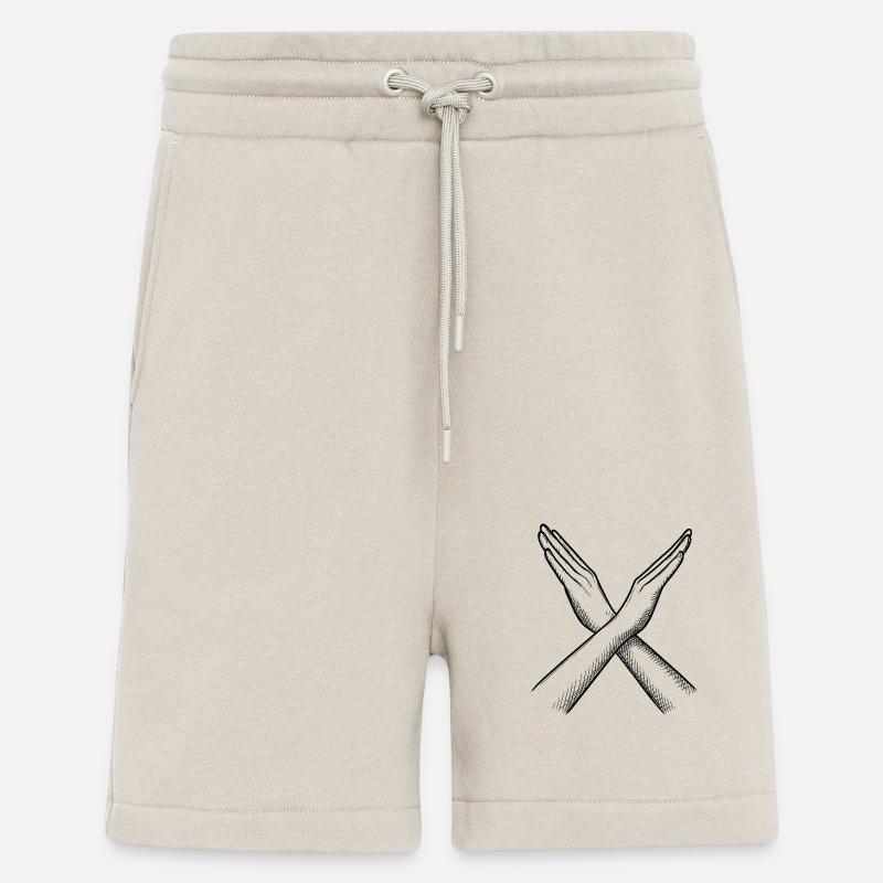 Mains croisées – Déclaration en lignes - Short bio décontracté fabriqué en UE - WARM CLAY