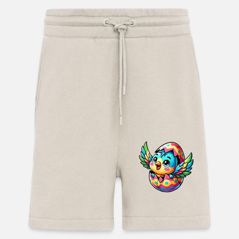 Easter Parrot Hatches from Egg - Shorts - made by SPREAD - WARM CLAY