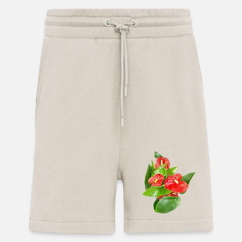 Rote Anthurien Floraledition - Shorts - made by SPREAD - WARM CLAY