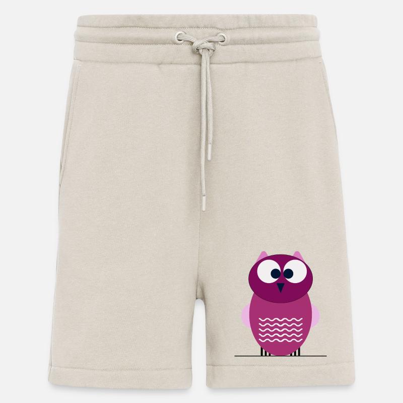 Hibou de la forêt pourpre - Short bio décontracté fabriqué en UE - WARM CLAY