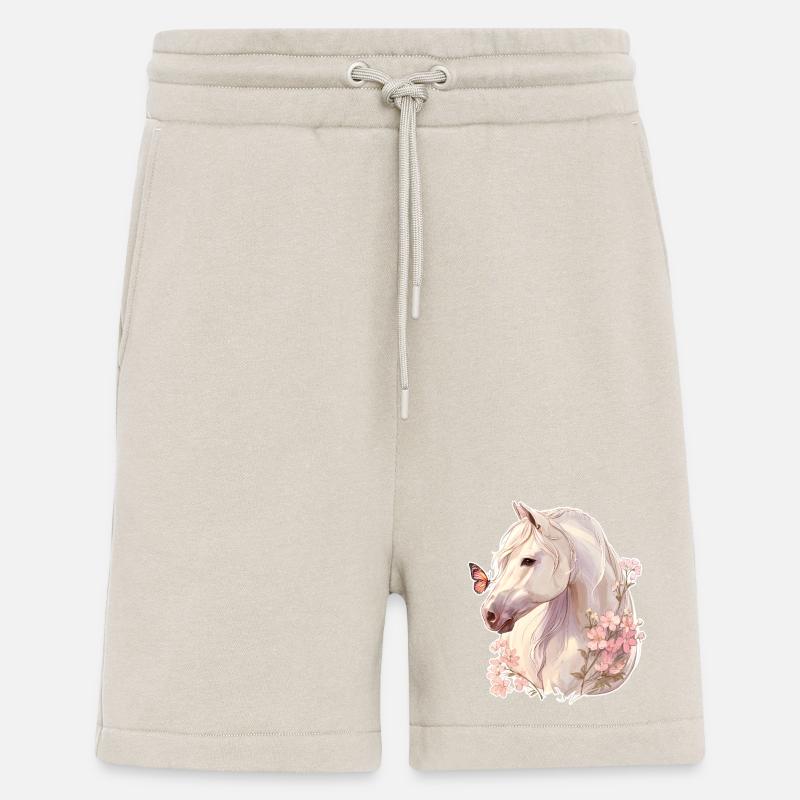Pferd mit Schmetterling - Shorts - made by SPREAD - WARM CLAY