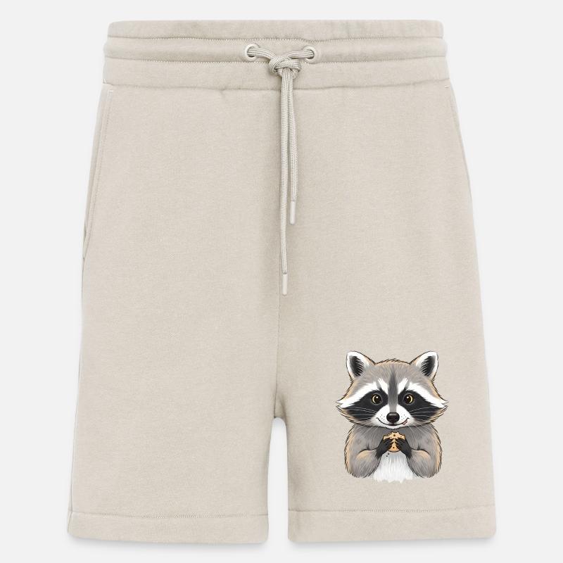 Raton laveur câlin avec biscuit - Short bio décontracté fabriqué en UE - WARM CLAY