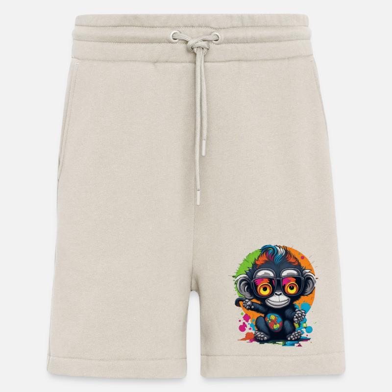 Neon Brillenaffe Splash - Affe - Äffchen - Shorts - made by SPREAD - WARM CLAY