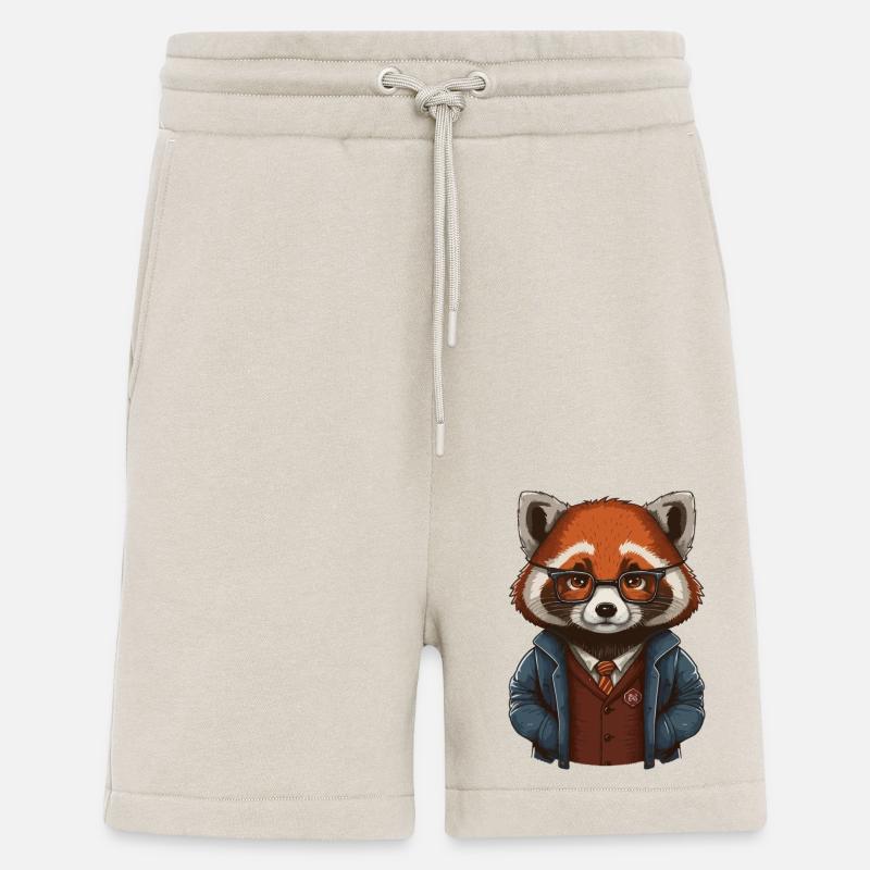 roter Panda als Hipster - Shorts - made by SPREAD - WARM CLAY