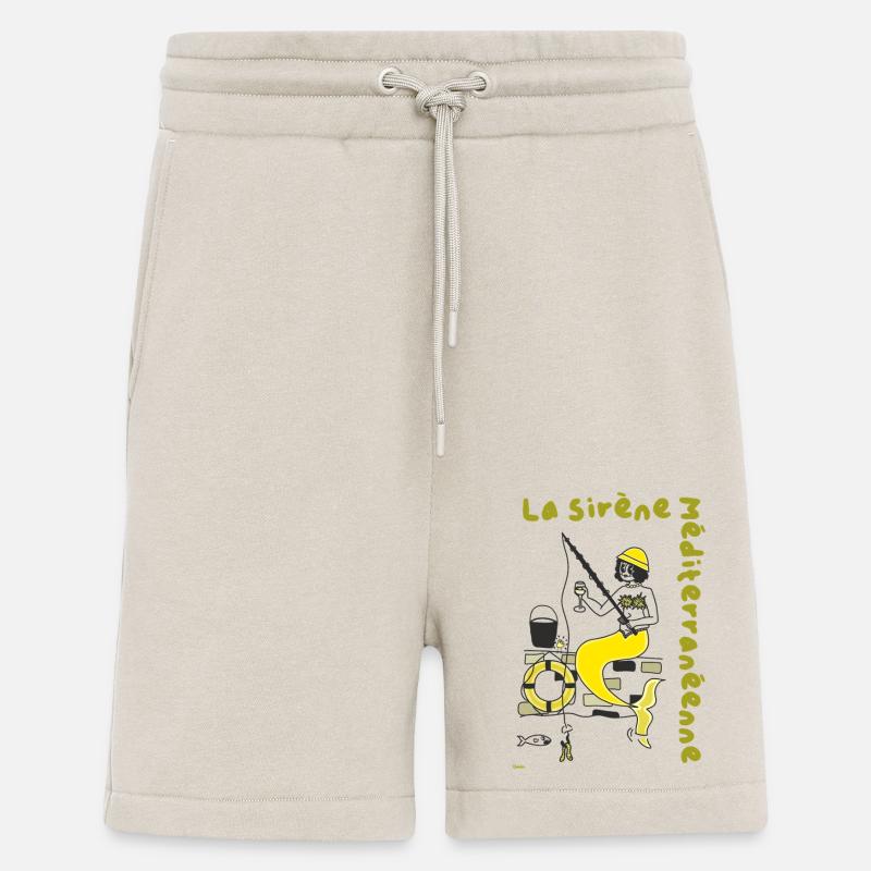 Sirene Mediterranéenne Jaune Pêche - Short bio décontracté fabriqué en UE - WARM CLAY