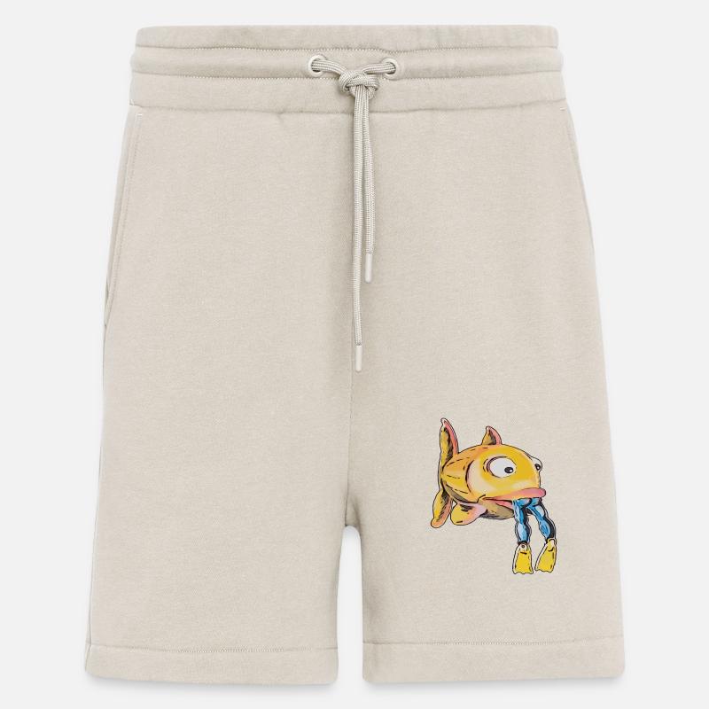 Funny fish with a diver - Shorts - made by SPREAD - WARM CLAY
