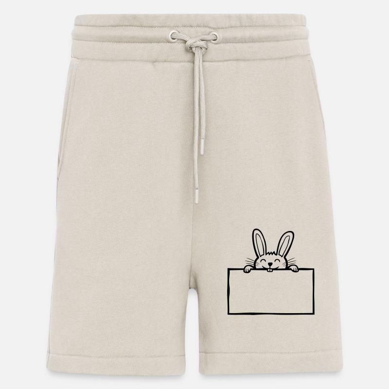 Lapins de bande dessinée Shield - Short bio décontracté fabriqué en UE - WARM CLAY