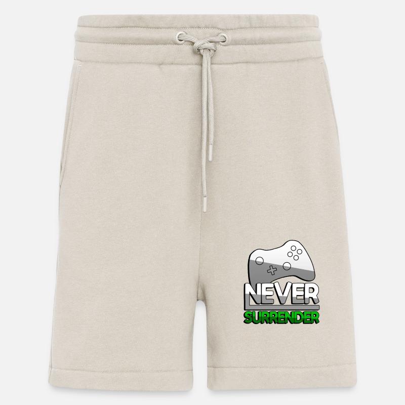 NEVER SURRENDER (Grün) + Controller - Gaming - Shorts - made by SPREAD - WARM CLAY