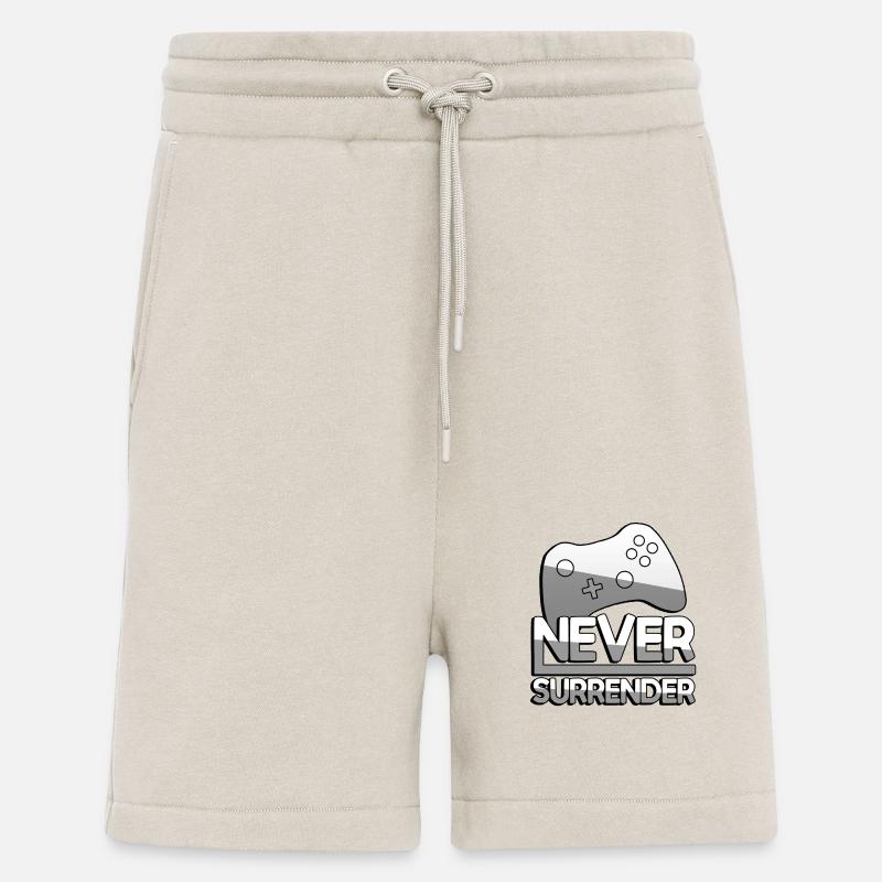 NEVER SURRENDER (Weiß) + Controller - Gaming - Shorts - made by SPREAD - WARM CLAY