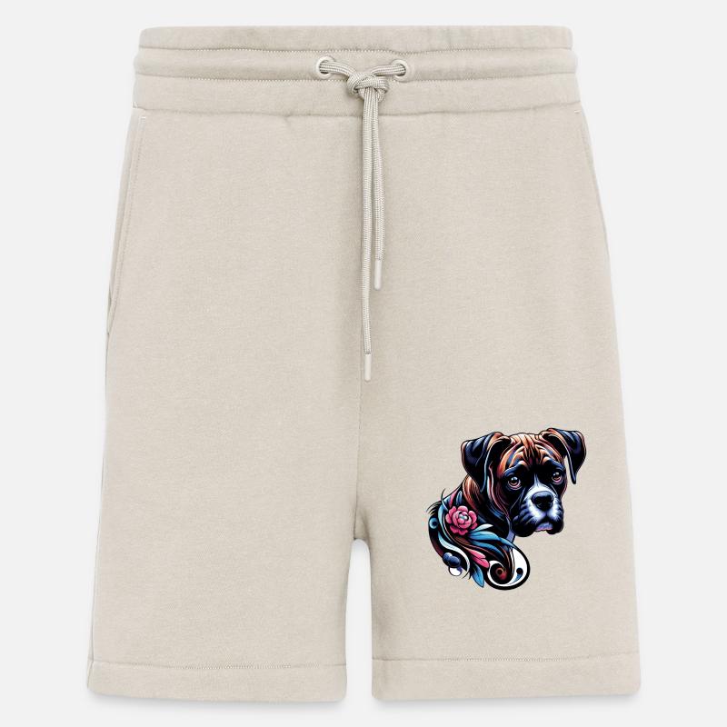 Boxer fleur - Short bio décontracté fabriqué en UE - WARM CLAY