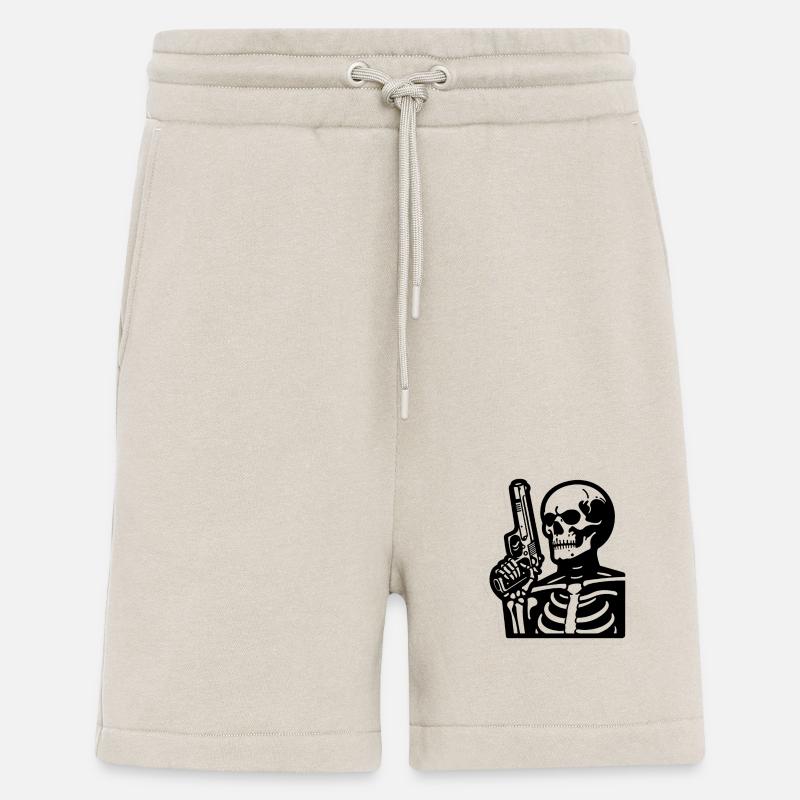 Skelett mit Waffe - Shorts - made by SPREAD - WARM CLAY