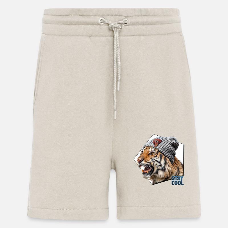 Rayures décontractées - Short bio décontracté fabriqué en UE - WARM CLAY