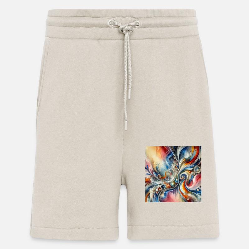 Lebendige Echos - Abstraktes Gemälde - Shorts - made by SPREAD - WARM CLAY