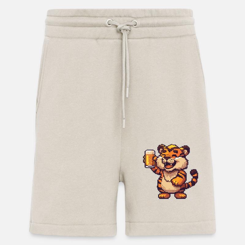 Tiger bière pixel - Short bio décontracté fabriqué en UE - WARM CLAY