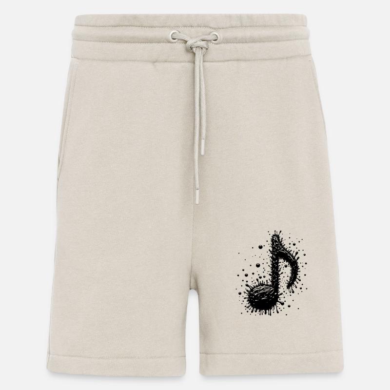Drops de notes de musique d’éclaboussure - Short bio décontracté fabriqué en UE - WARM CLAY