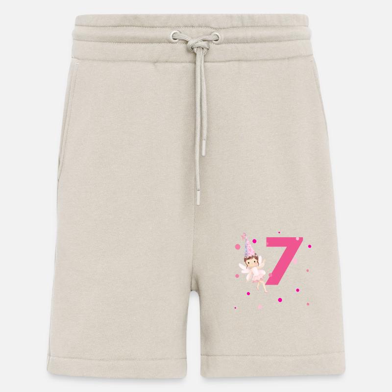 7e anniversaire fée rose - Short bio décontracté fabriqué en UE - WARM CLAY