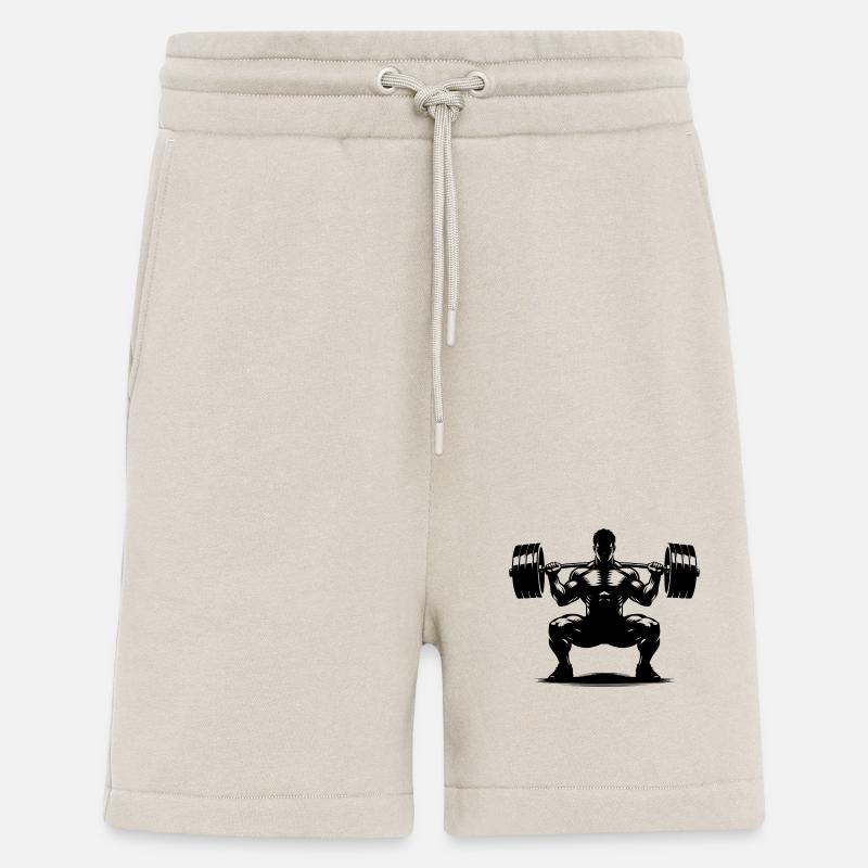 Gewichtheber mit schwerer Langhantel - Shorts - made by SPREAD - WARM CLAY