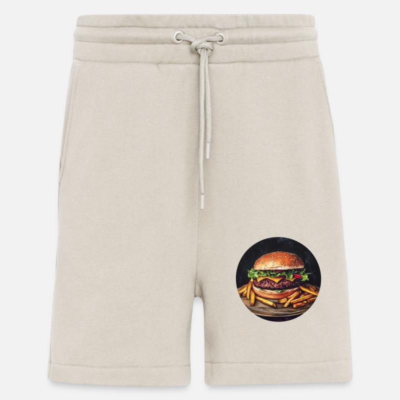 Saftiger Burger mit knusprigen Pommes - Shorts - made by SPREAD - WARM CLAY