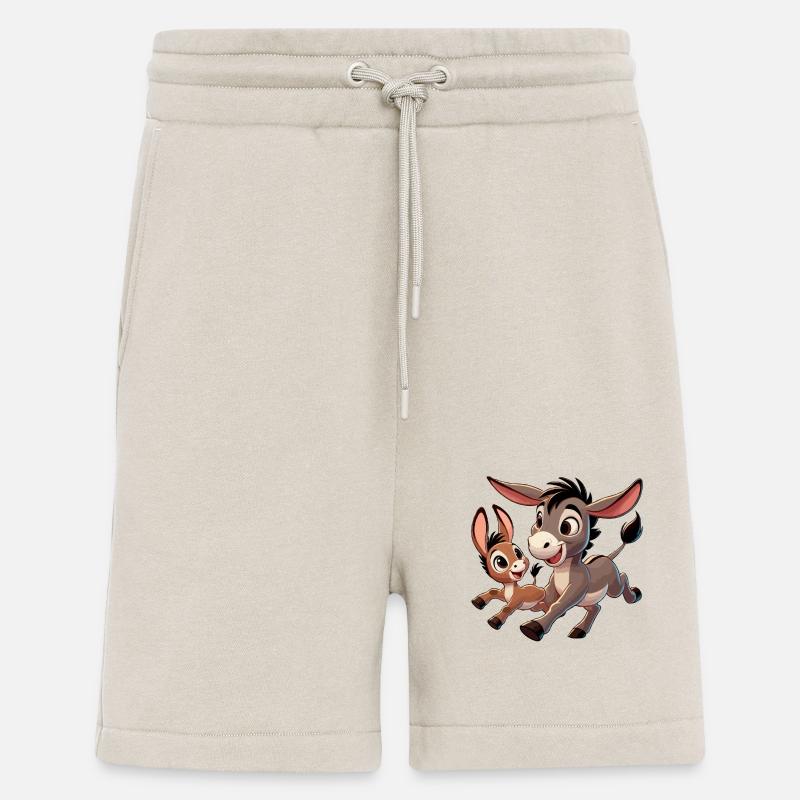 Esel mit herumtollendem Kind - Shorts - made by SPREAD - WARM CLAY
