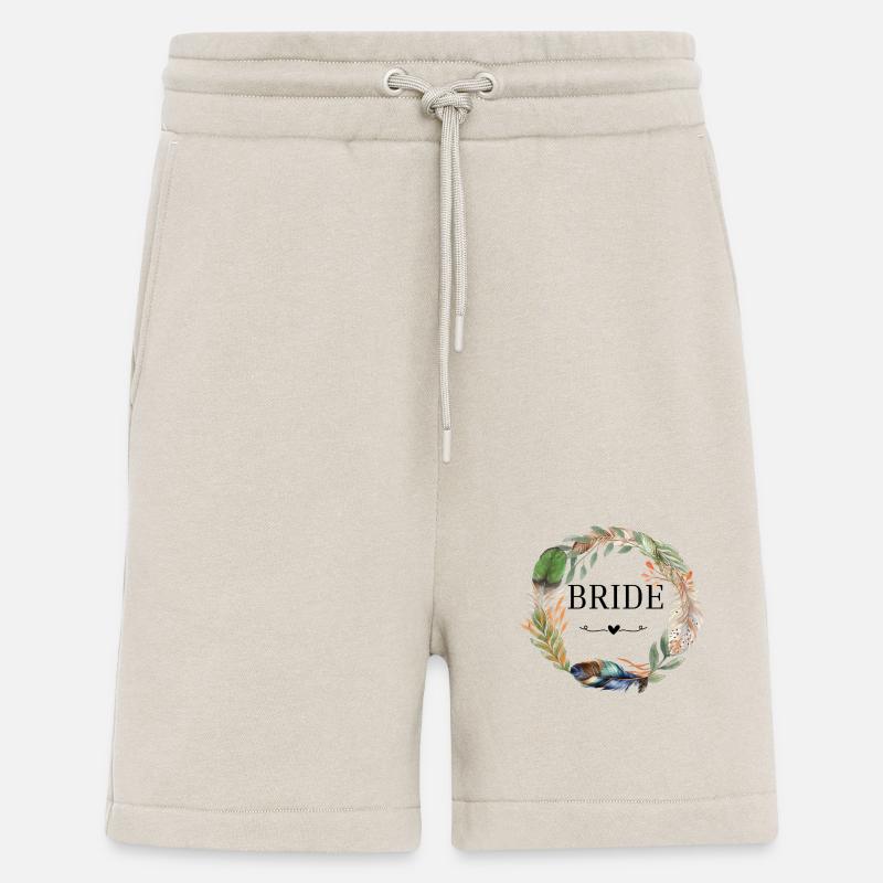 bride couronne fleurs boho - Short bio décontracté fabriqué en UE - WARM CLAY