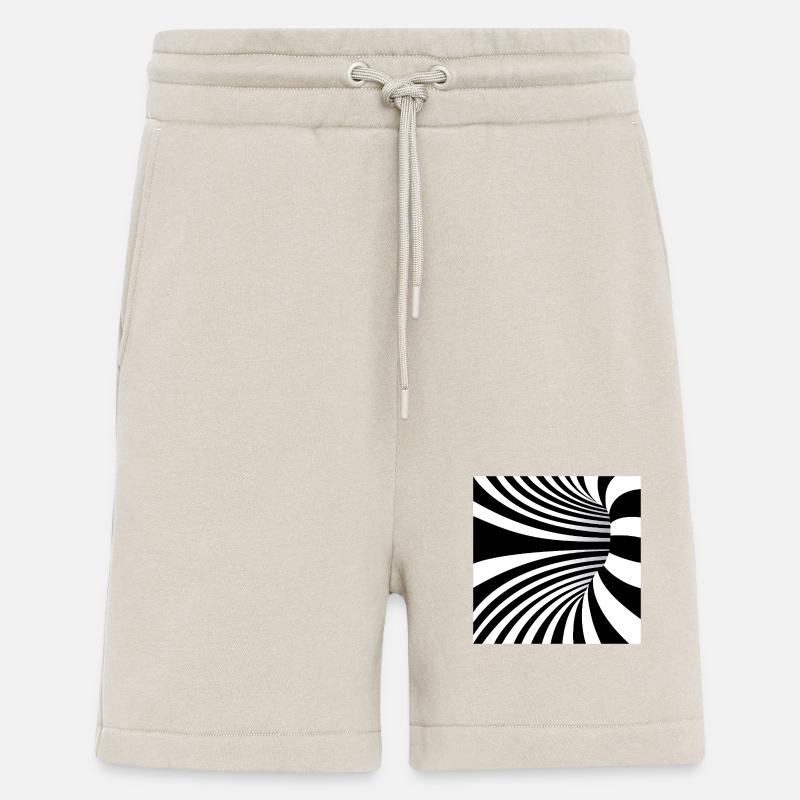 Hypnotic Black and White Art - Shorts - made by SPREAD - WARM CLAY
