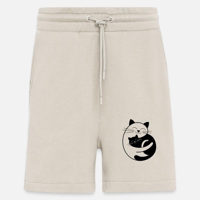 White Cat & Black Cat - Shorts - made by SPREAD - WARM CLAY