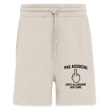 Pas associal, juste allergique aux cons - Short bio décontracté fabriqué en UE - WARM CLAY - Devant