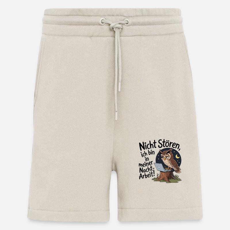 Eule auf Nachtschicht – Kaffee first! - Shorts - made by SPREAD - WARM CLAY