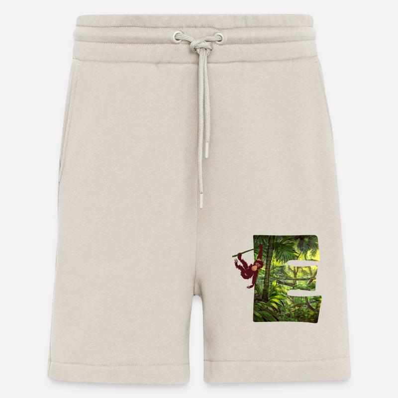 jungle with monkey e - Shorts - made by SPREAD - WARM CLAY