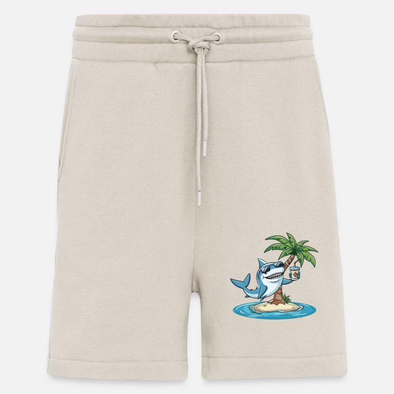 Shark Summer Beach Comic - Shorts - made by SPREAD - WARM CLAY