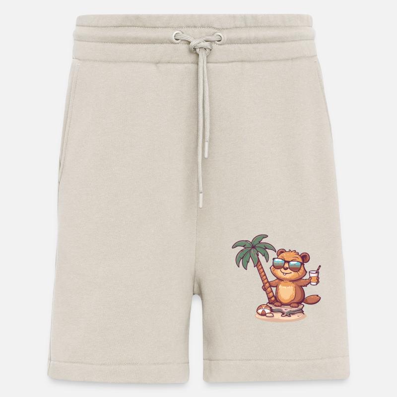 Beaver Summer Beach Comic - Shorts - made by SPREAD - WARM CLAY
