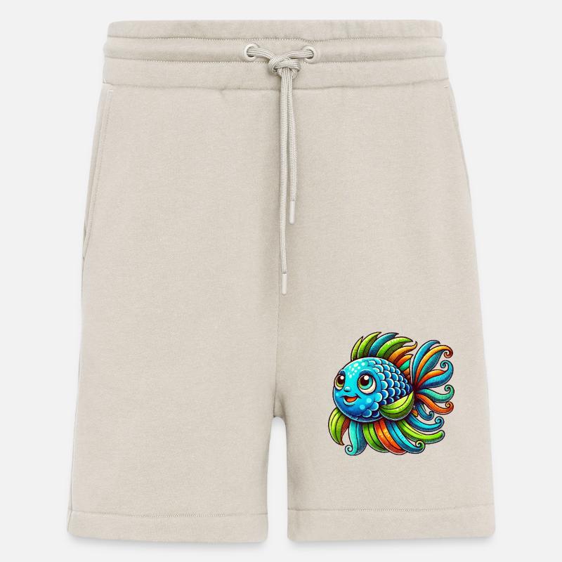 fisch comic - Shorts - made by SPREAD - WARM CLAY