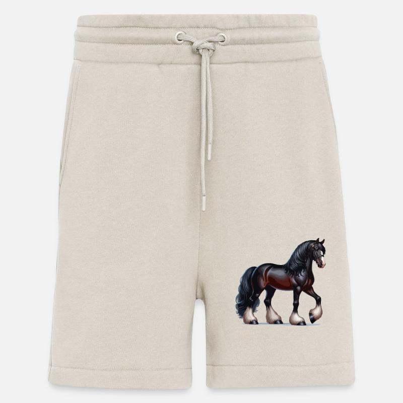 Cheval Pêcheur noir 2 - Short bio décontracté fabriqué en UE - WARM CLAY
