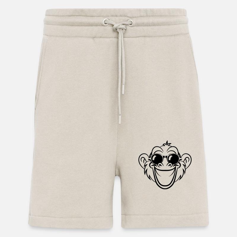 monkey laugh face - Shorts - made by SPREAD - WARM CLAY