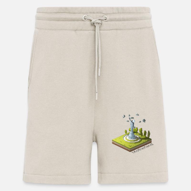 Geometrisches Low-Poly Das Mutterland ruft - Shorts - made by SPREAD - WARM CLAY