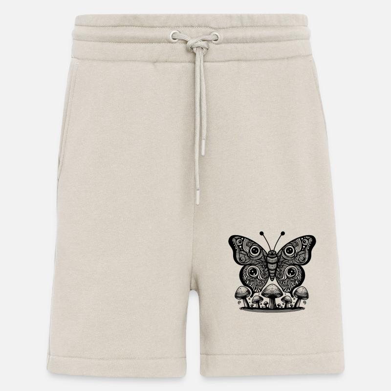 Rêves de champignons papillon - Short bio décontracté fabriqué en UE - WARM CLAY