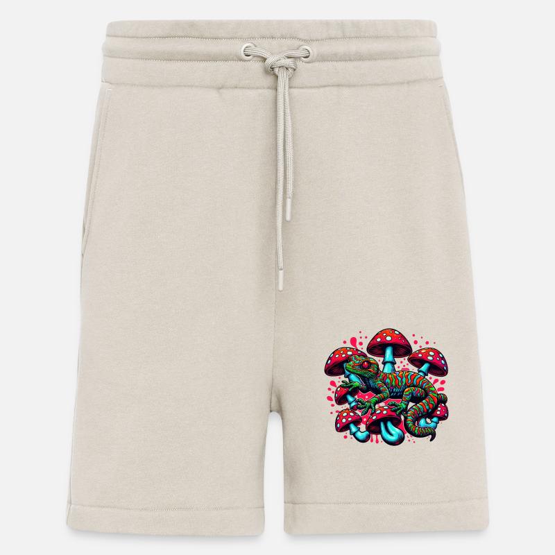Psychedelic Gecko with Mushrooms - Shorts - made by SPREAD - WARM CLAY